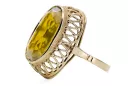 Vintage style Ring Yellow Peridot 14K Yellow gold vrc129y